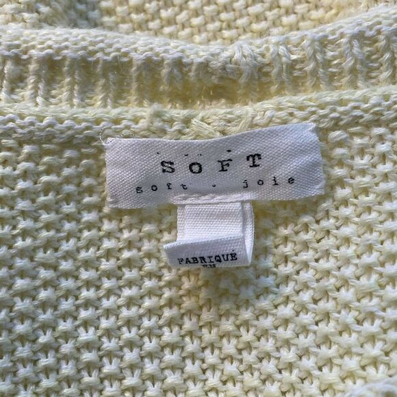 𝅺SOFT Joie Yellow Textured Pullover Sweater XS Linen Cotton - Picture 5 of 6